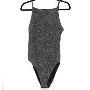 H&M grey sparkly bodysuit